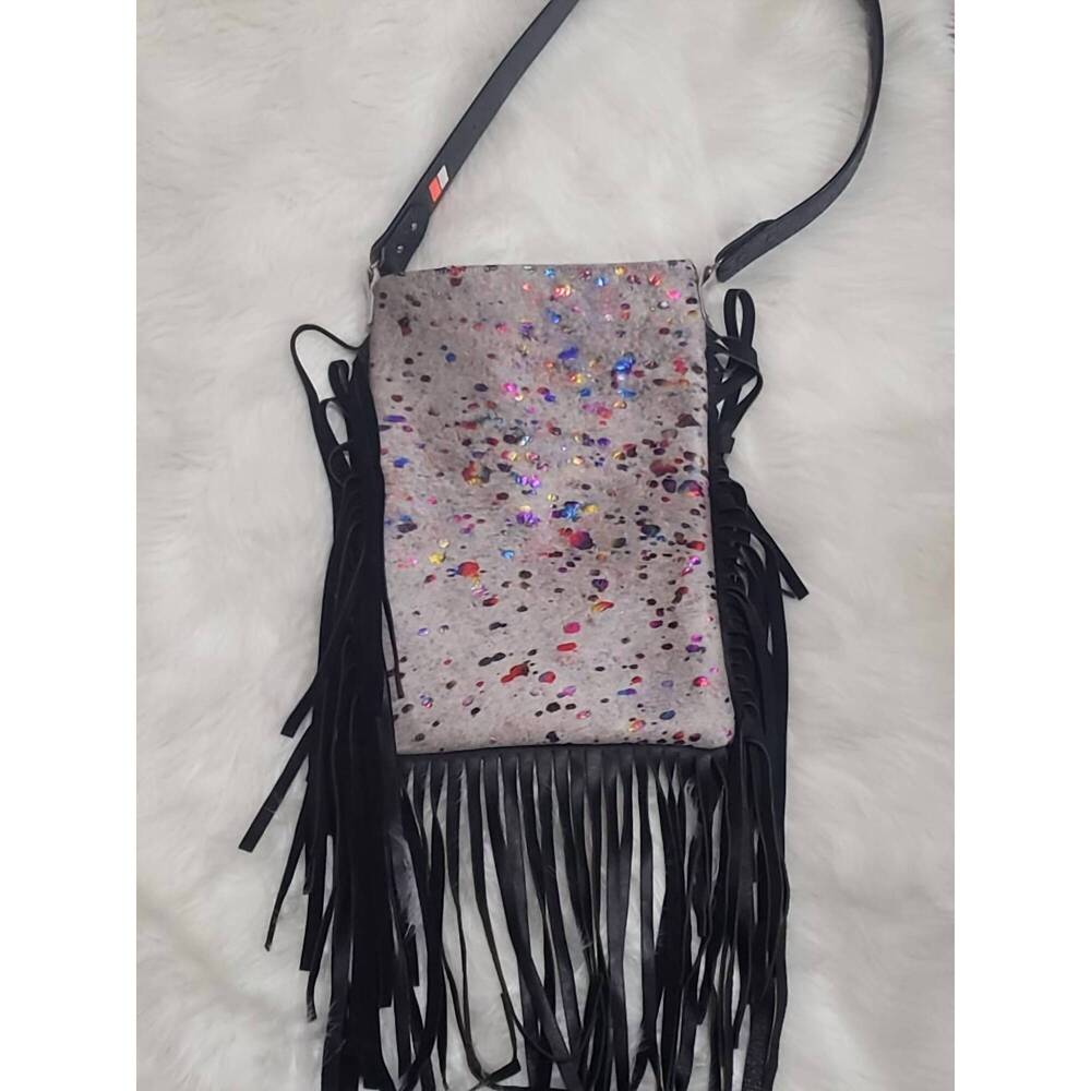 NEW THE WHOLE HERD women's unicorn hair on bag in multi color